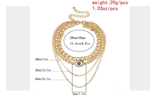 Cross-border Jewelry, Personality Blue Eyes Exaggerated Necklace Women